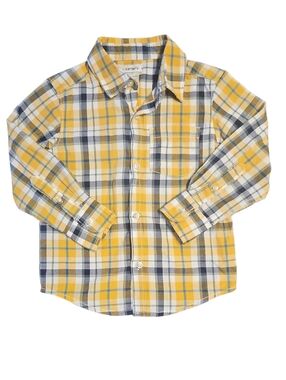 Carter's Yellow and Navy Plaid Button-Down Shirt Size 4T